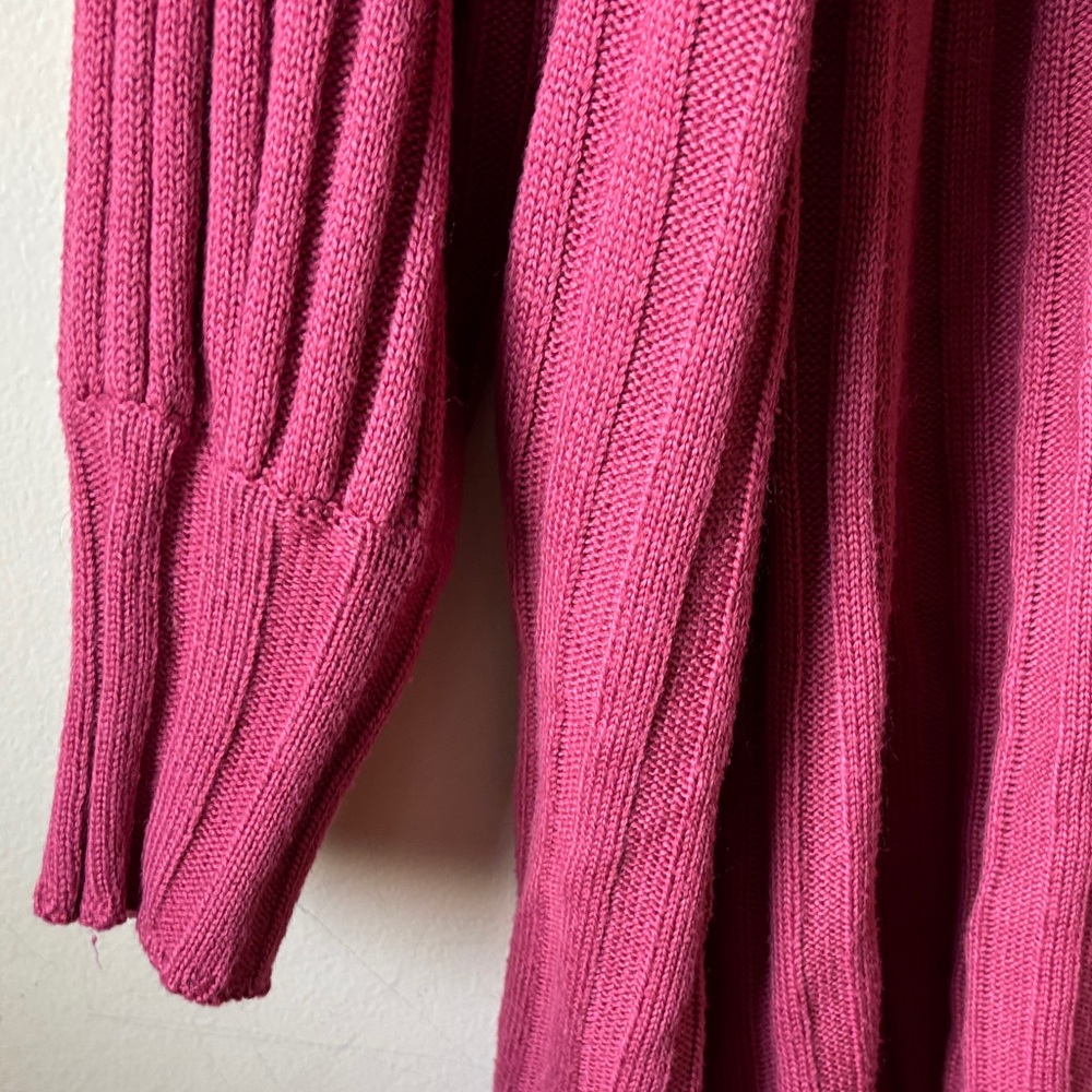 Blue Buttercup Boutique Open-Front Ribbed Cardigan Sweater - Raspberry Pink - Picture 4 of 16